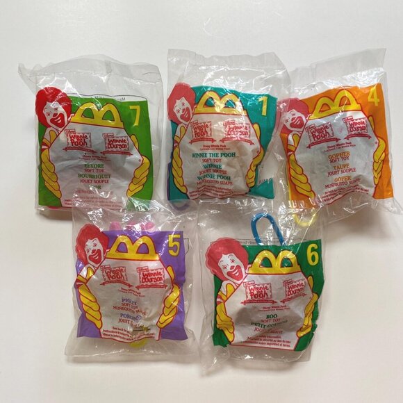 Winnie the Pooh Soft Toy Keychains Mcdonalds Fast Food Premium Toys LOT - Picture 1 of 2
